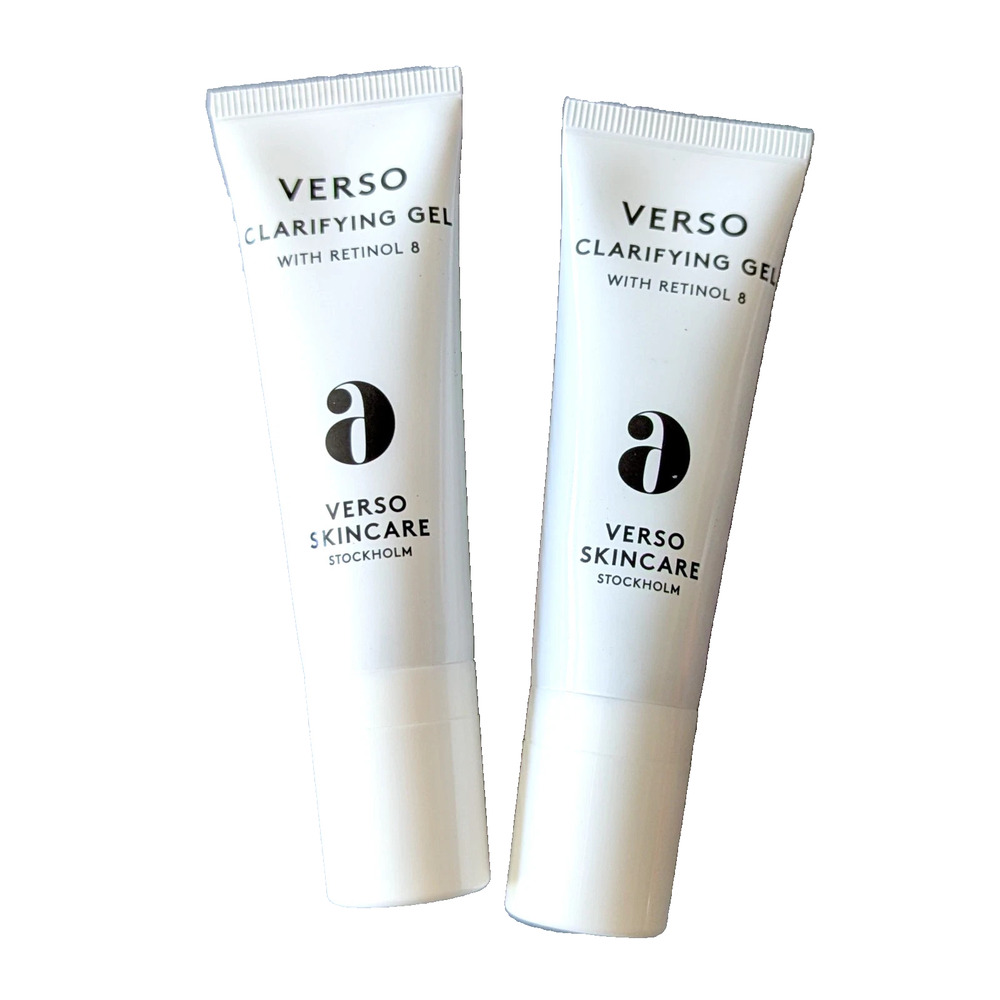 2x VERSO Clarifying Gel with Retinol 8, 1 fl. oz/30mL Each Full Size, New No Box